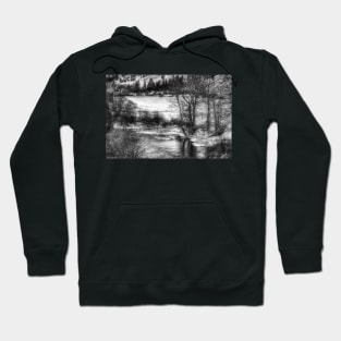 Down By The Waters Edge  - Black And White Hoodie